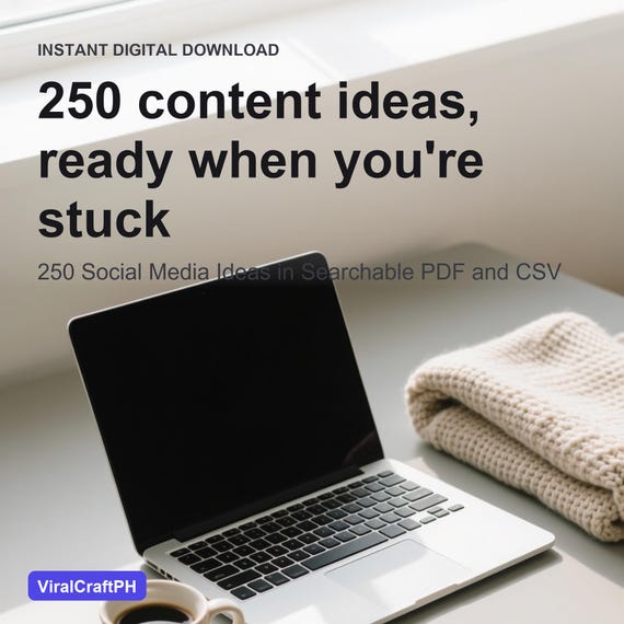 Content Strategy Prompts | 250 Social Media Ideas in Searchable PDF and CSV