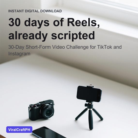 Reels Scripts Planner | 30-Day Short-Form Video Challenge for TikTok and Instagram
