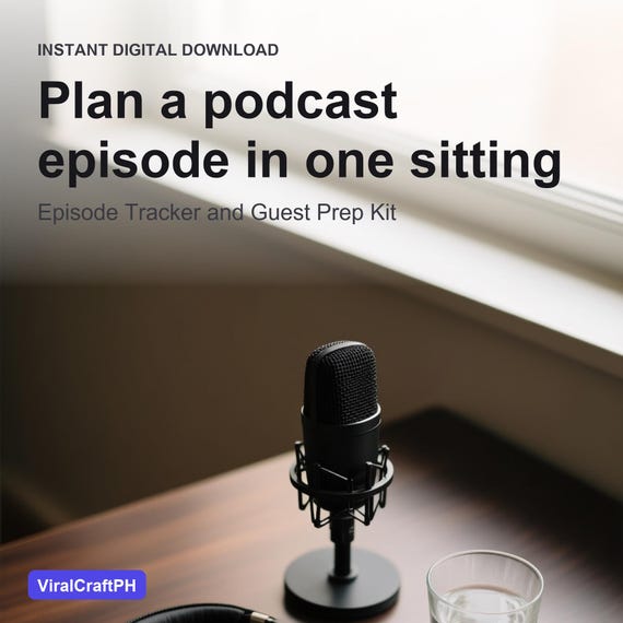 Podcast Planner and Show Notes Template | Episode Tracker and Guest Prep Kit